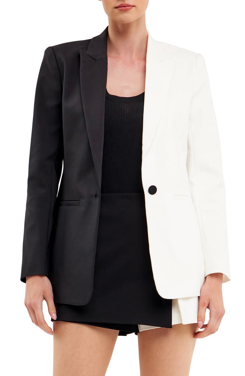 English Factory Colorblock Boyfriend Blazer, Main, color,