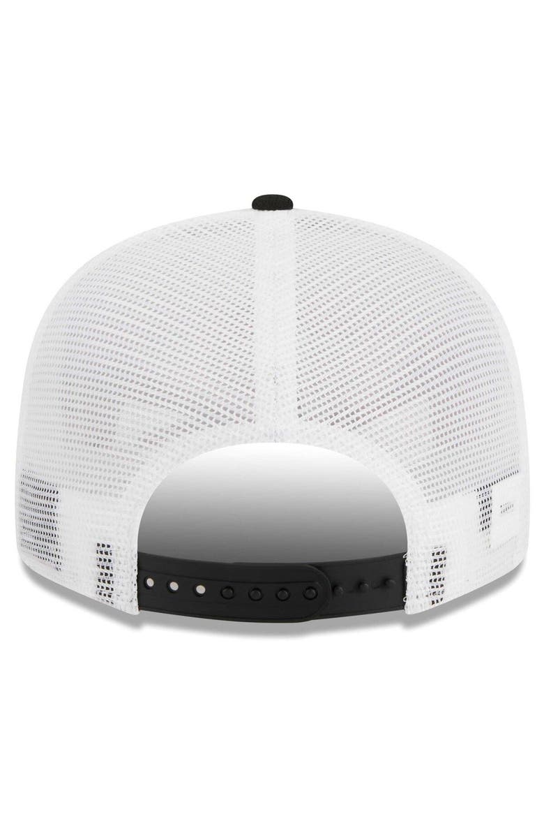 New Era Men's New Era Black/White Miami Heat Tear Trucker 9FIFTY Adjustable Hat, Alternate, color, Black