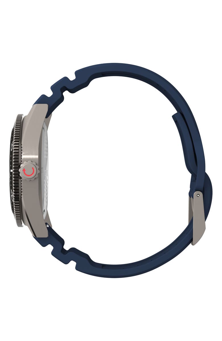 Timex<sup>®</sup> Deepwater Reef GMT Synthetic Strap Watch, 41mm, Alternate, color, Blue