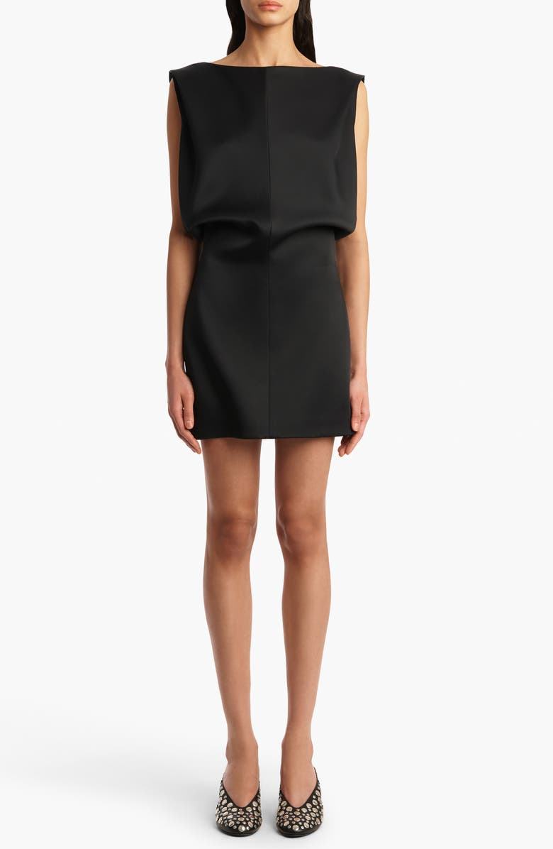 Khaite Toma Bonded Crepe Minidress, Main, color, Black