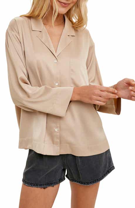 WISHLIST Satin Button Up Shirt
