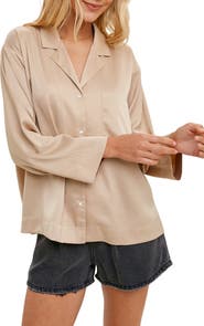 WISHLIST Satin Button Up Shirt