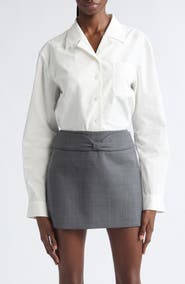 Shushu/Tong Open Collar Cotton Button-Up Shirt