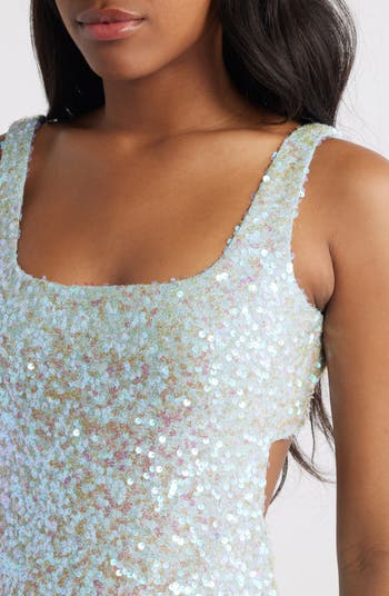 Sequin Open Back Minidress