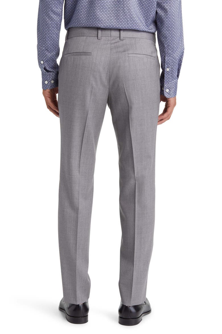 Genius Slim Fit Flat Front Wool Dress Pants, Alternate, color, CHARCOAL GREY