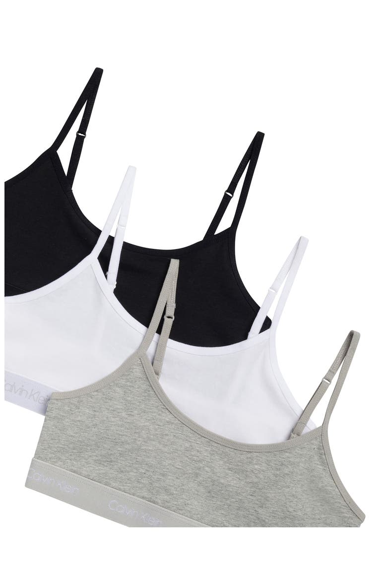 Kids' Assorted 3-Pack Stretch Cotton Bralettes, Alternate, color, HGRY/WHT/BLK