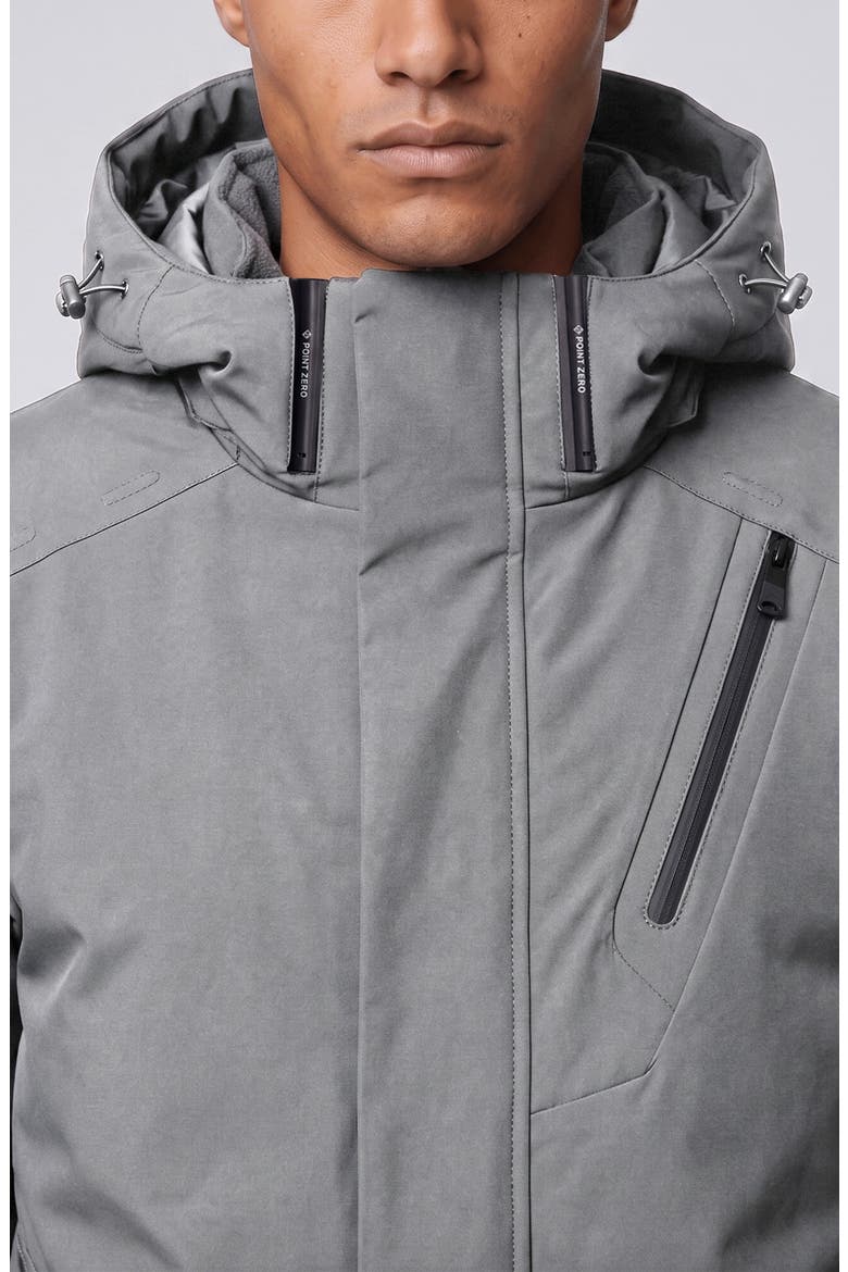 Hooded Microfiber Jacket with Heat-Sealed Pockets, Alternate, color, Slate