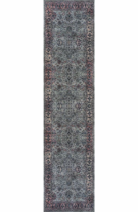 Victoria Ornate Persian All-Over Machine-Washable Area Rug