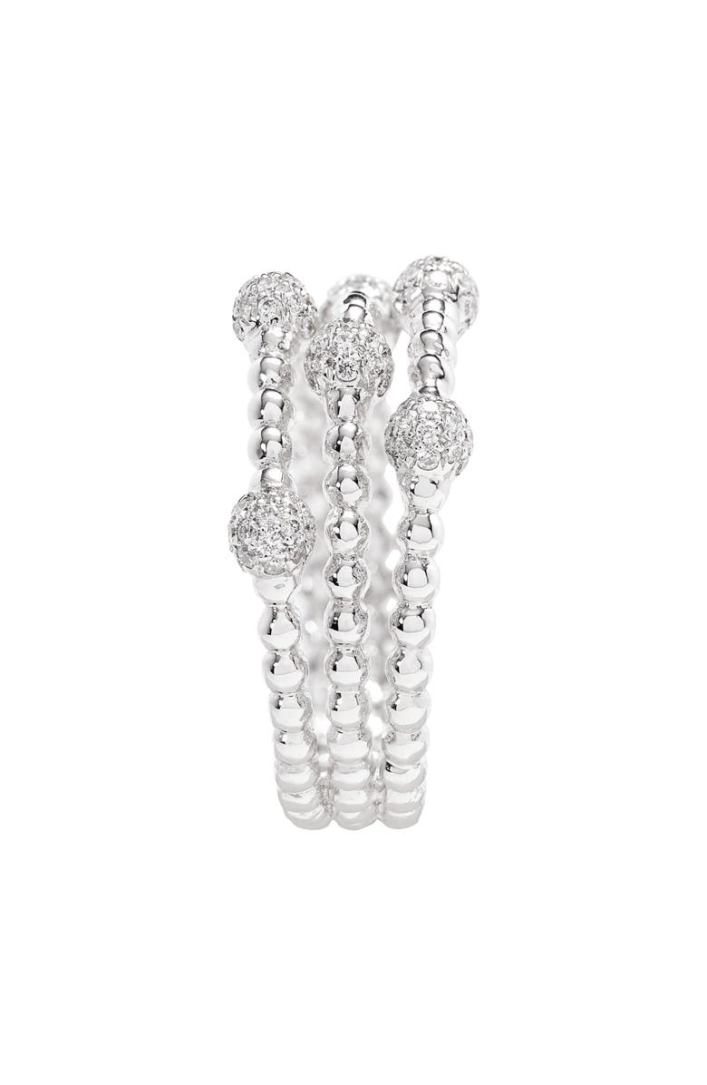 Bony Levy Pavé Ball Bead Three-Row Diamond Ring, Alternate, color, 