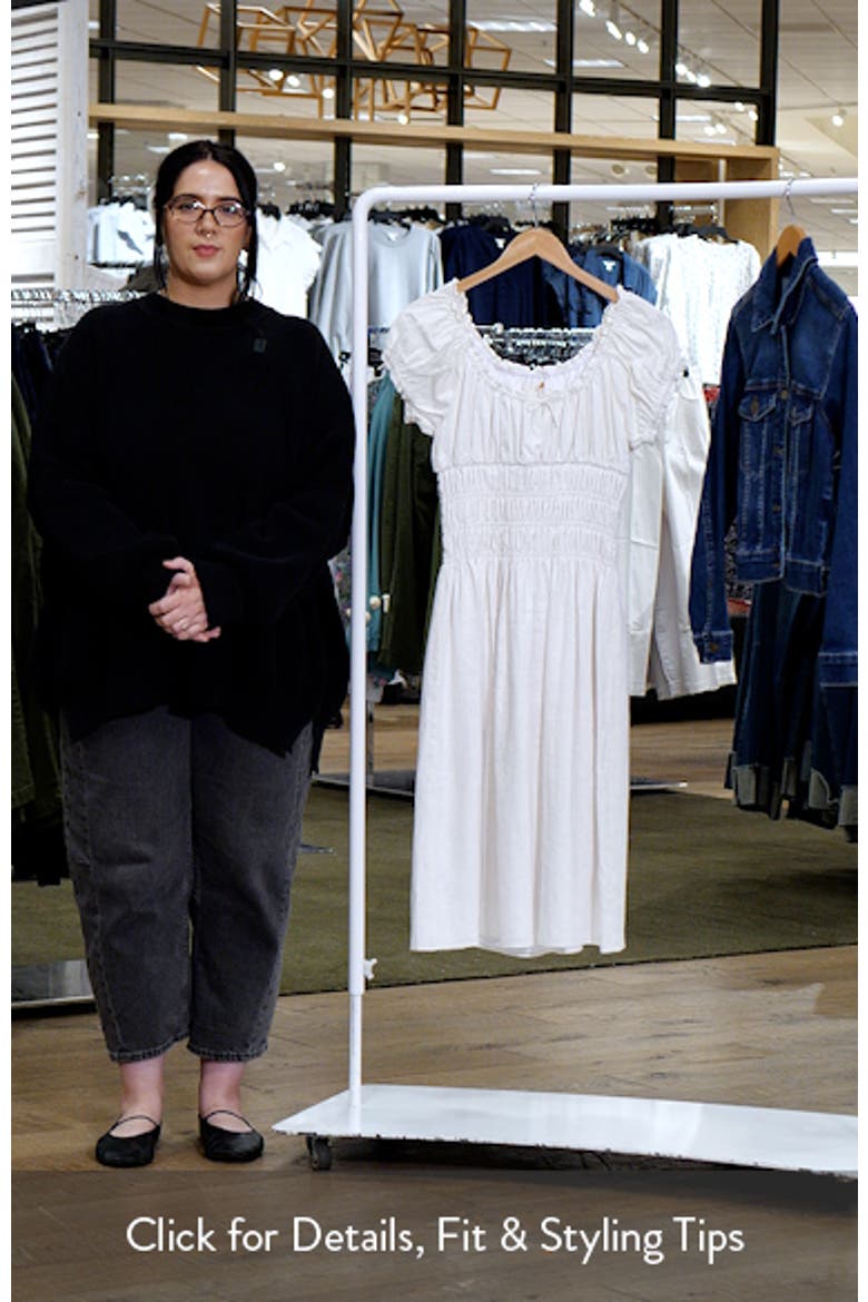 Adelina Shirred Linen Blend Midi Dress video