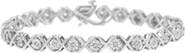 Haus of Brilliance Silver 1/4 Cttw Miracle Set Diamond "X" Link Bracelet