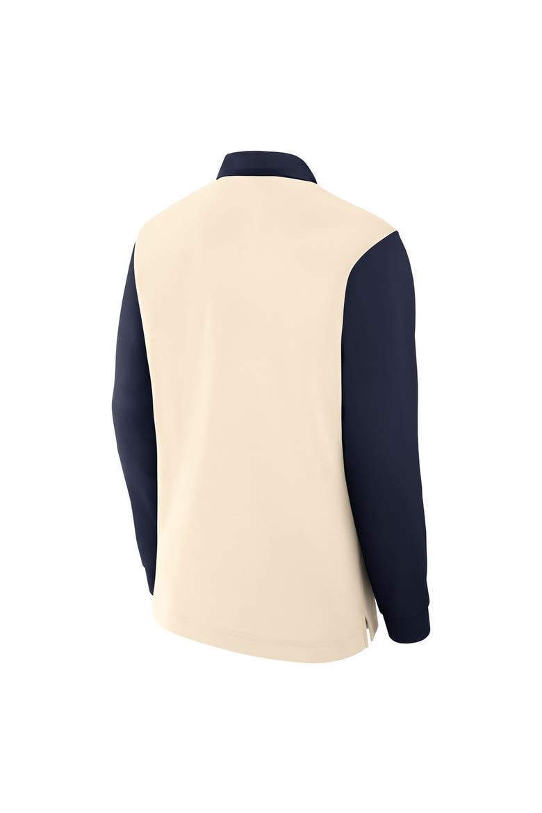 Men's Jordan Brand Cream/Navy North Carolina Tar Heels Rugby Long Sleeve Shirt, Alternate, color, Cream