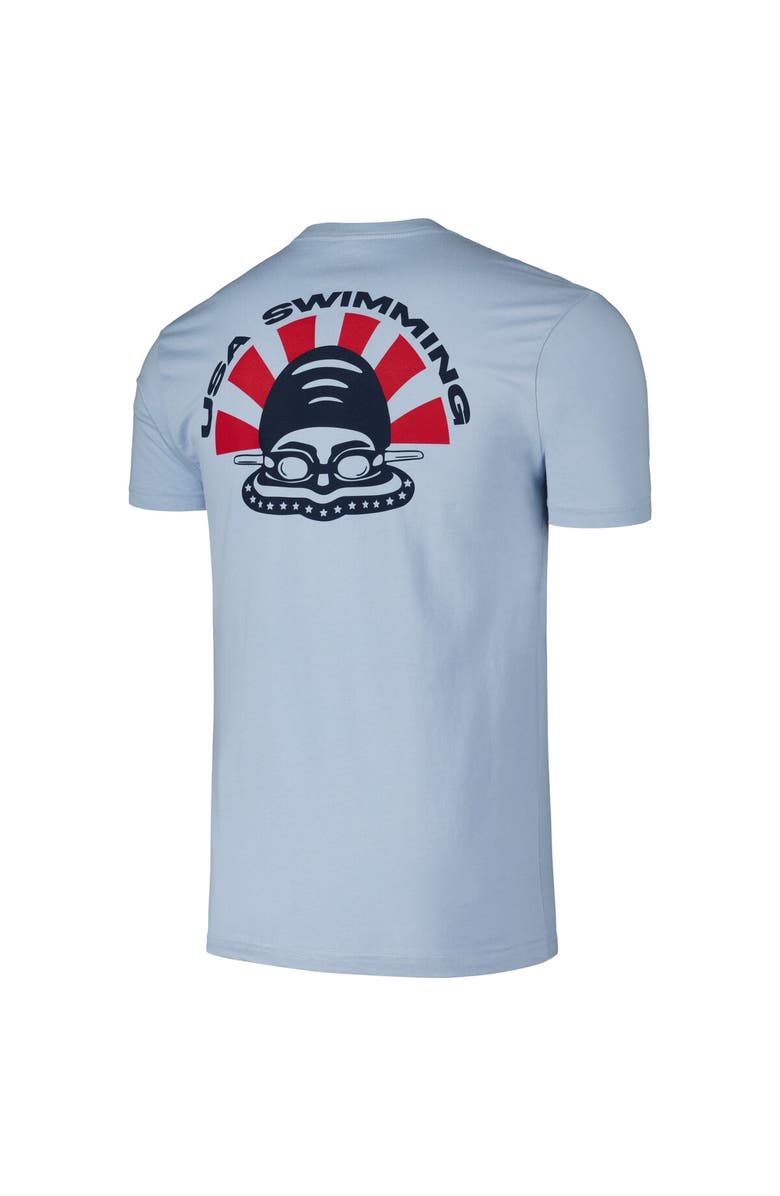 FLOMOTION Unisex Flomotion Powder Blue USA Swimming Swimmer T-Shirt, Alternate, color, Powder Blue