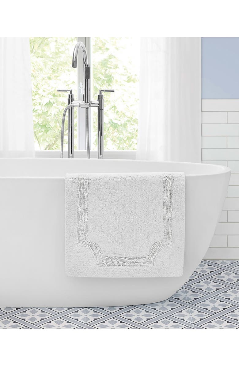 Laura Ashley Reversible Cotton Bath Rug, Alternate, color, White