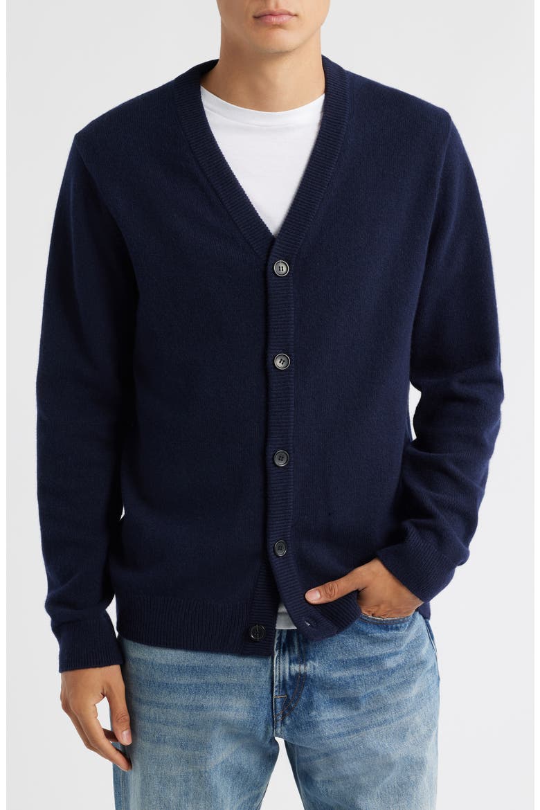 Merino Wool Cardigan, Main, color, VERY DARK NAVY