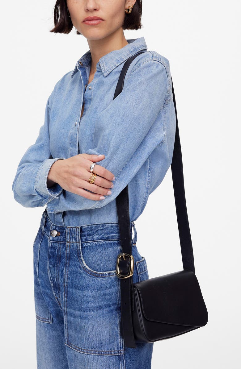 Madewell The Sculptural Buckle Leather Crossbody Bag, Alternate, color,