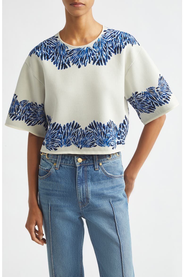 Alara Jacquard Knit Top, Main, color, OCEAN