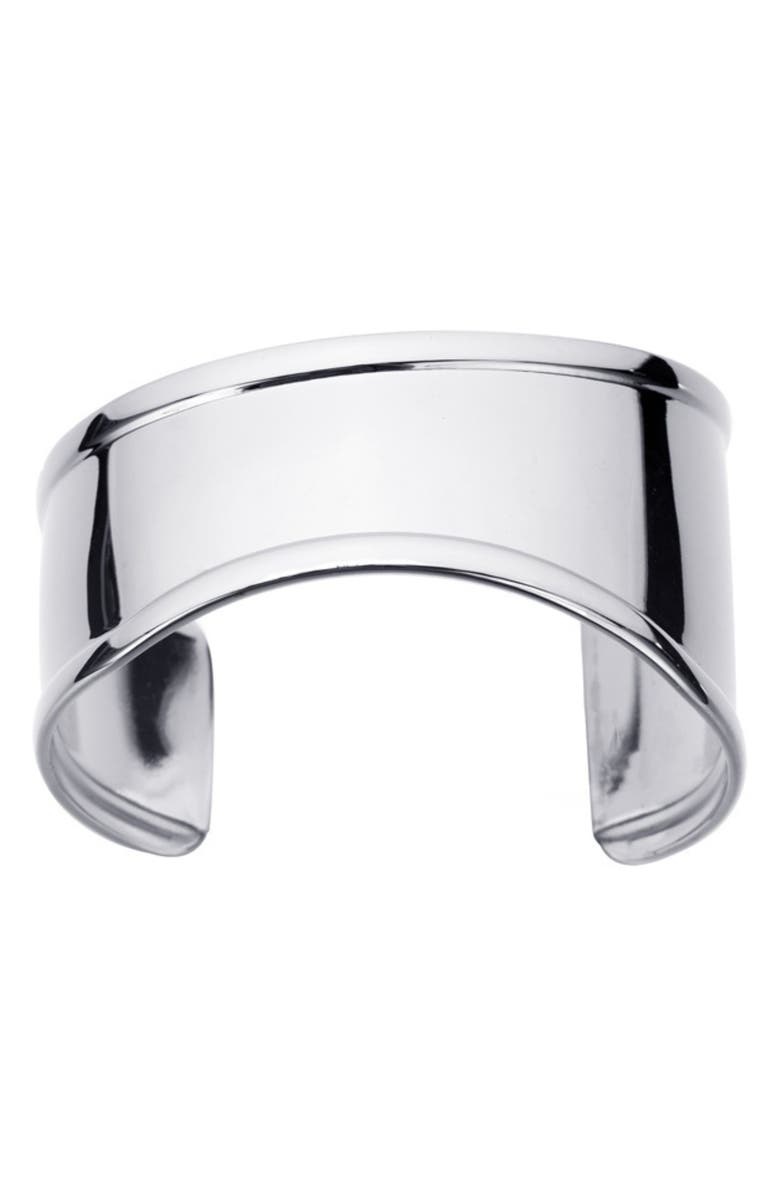 Adornia Tapered Cuff Bracelet, Main, color, Silver