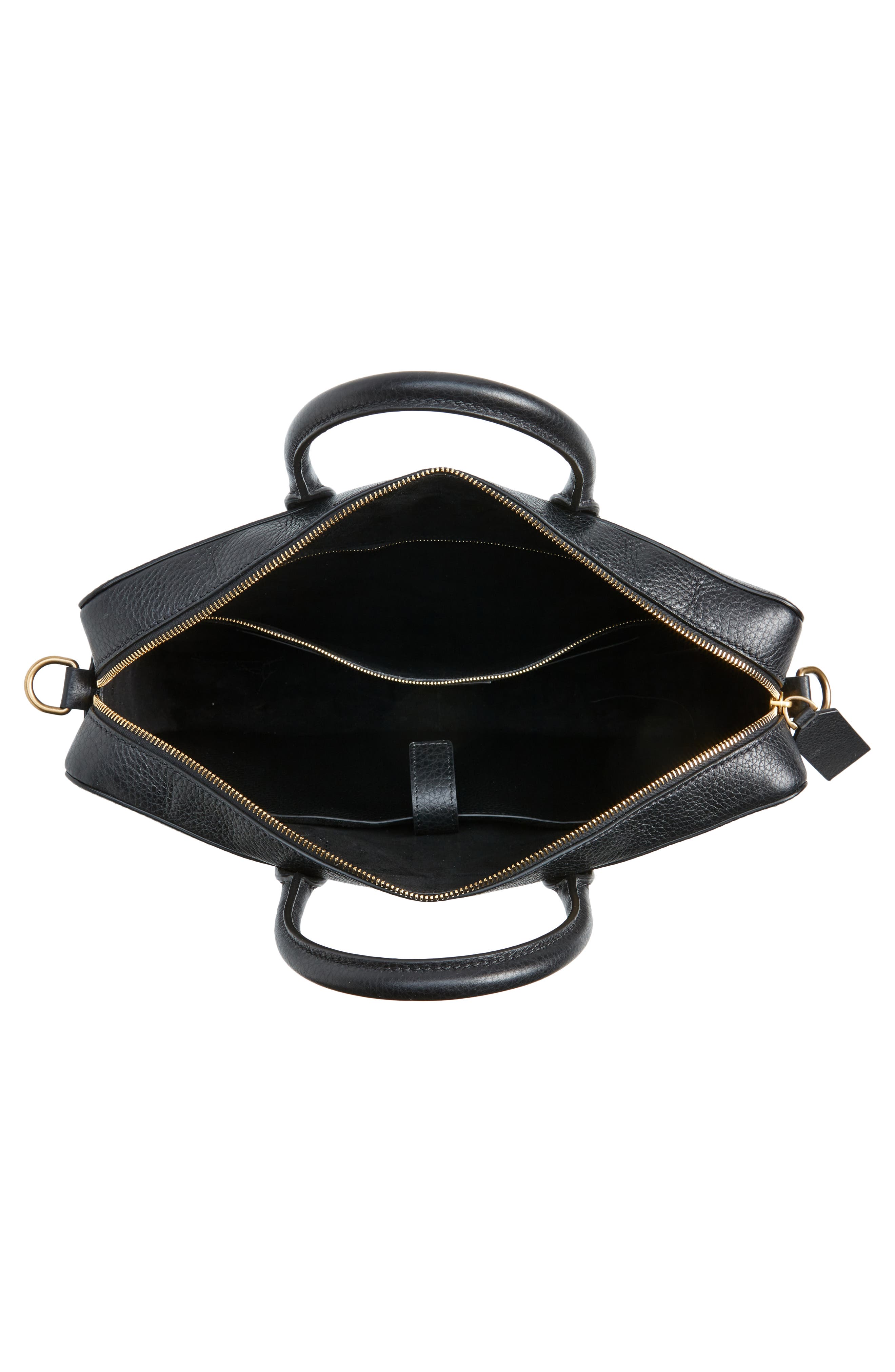 Valentino Garavani Logo Pebbled Leather Briefcase, Alternate, color, 