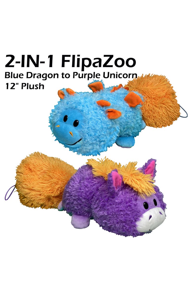 Magic Tails Blue Dragon To Purple Unicorn 2 In 1 Animal Plush, Alternate, color, Multicolored