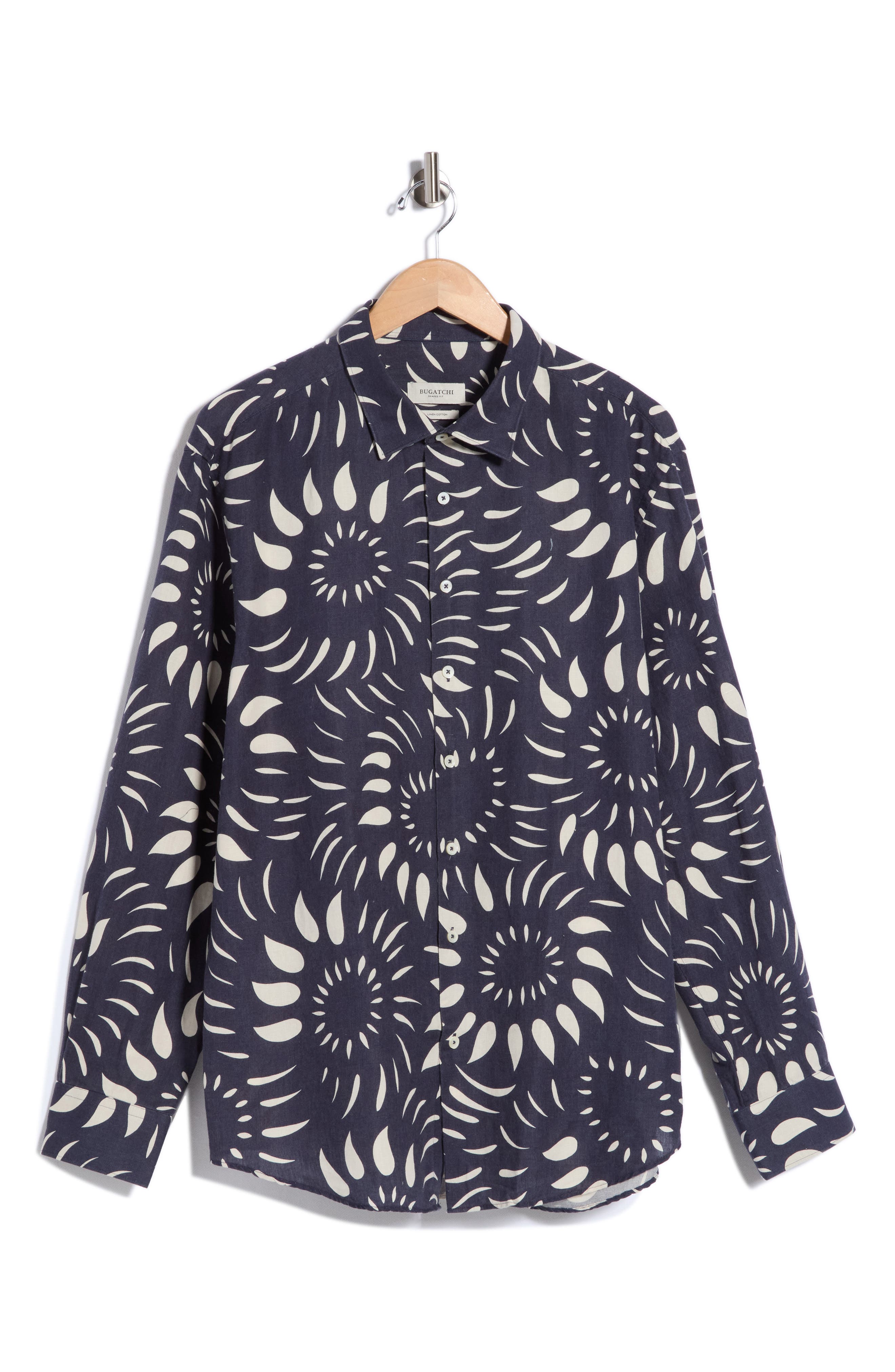 Linen & Cotton Long Sleeve Button-Up Shirt