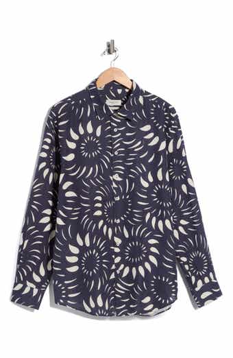 Linen & Cotton Long Sleeve Button-Up Shirt