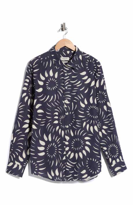 Linen & Cotton Long Sleeve Button-Up Shirt