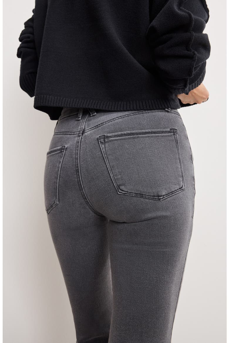 Soft-Tech Good Legs Raw Hem Crop Mini Bootcut Jeans, Alternate, color, BLACK405