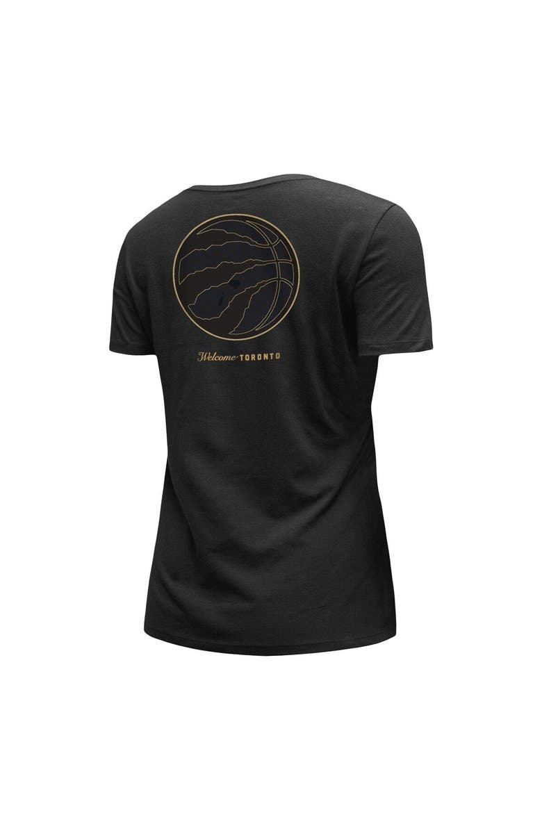 New Era Women's New Era Black Toronto Raptors 2022/23 City Edition V-Neck T-Shirt, Alternate, color, 
