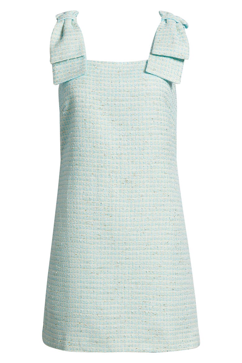 Anders Skirted Tweed Romper, Alternate, color, CAPRI BLUE FANTASY BOUCLE