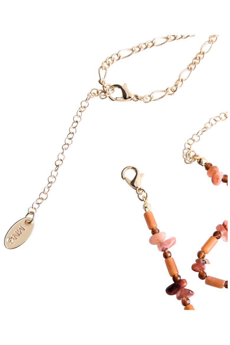Set of 2 Medallion & Semi-Precious Stone Necklaces, Alternate, color, GOLD