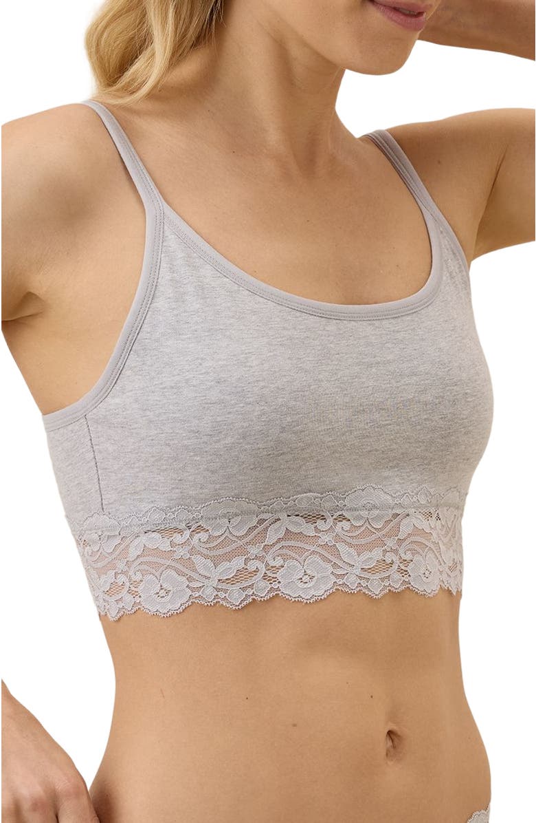 Pact Lace Smooth Cup Bralette, Alternate, color, Light Heather Grey