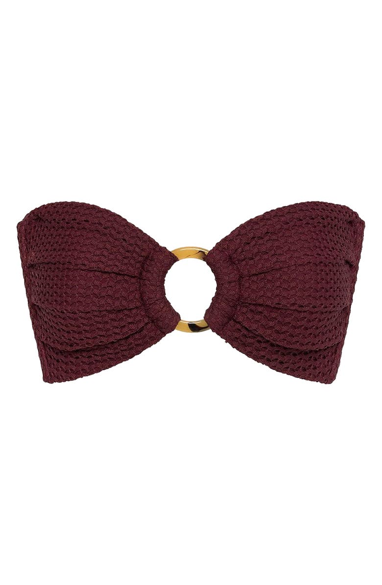 MONTCE Tori Ties Bandeau Bikini Top, Alternate, color, Maroon Crochet