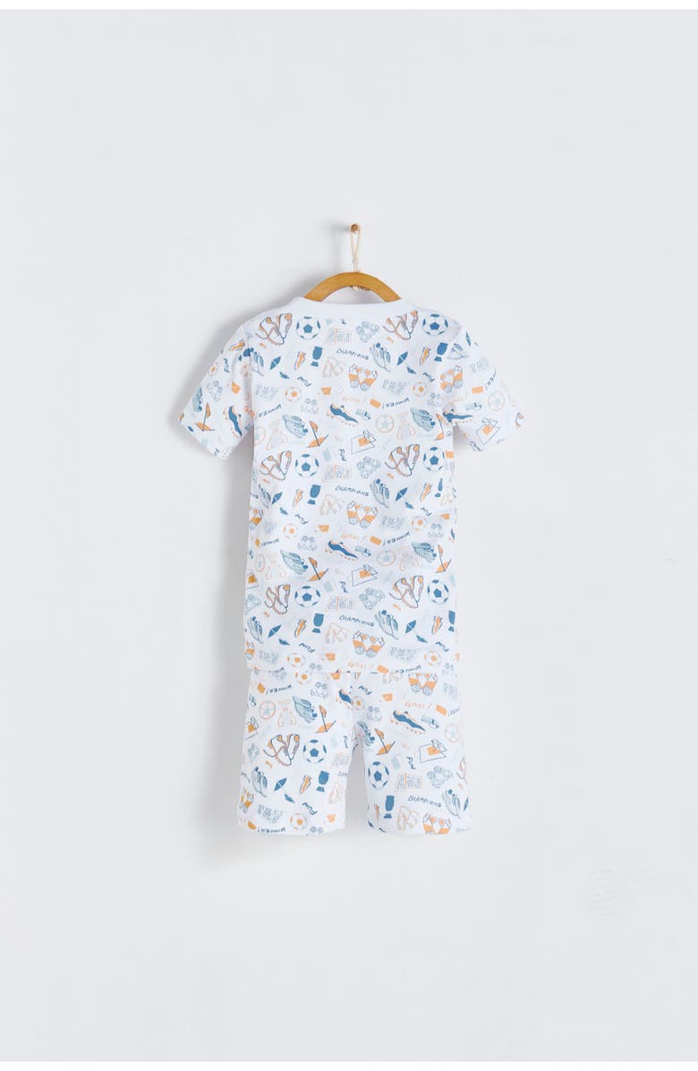 Babycottons Premium Peruvian Pima Cotton Inter Short Tee & Short Pajama Set for Toddler, Alternate, color, White