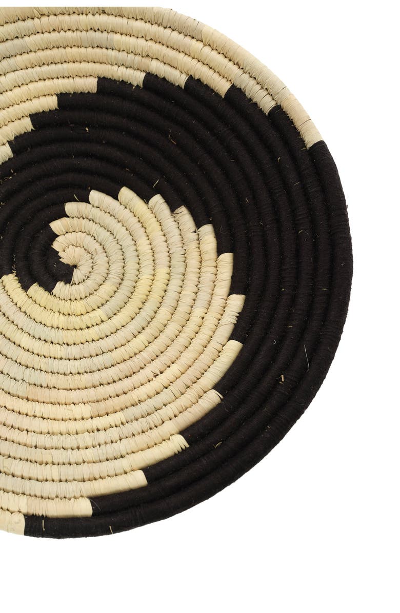Wicker Village Wall Basket Black Swirl, Alternate, color, Small