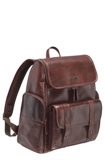 Mancini Rfid 15.6-inch Laptop Backpack In Brown
