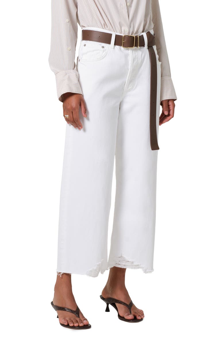 Ayla Raw Hem Crop Wide Leg Jeans, Main, color, HARLOW