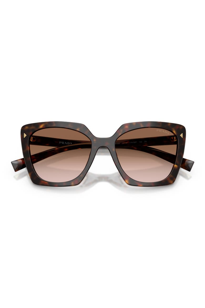 54mm Gradient Square Sunglasses, Alternate, color, ROOT HAVANA / BROWN GRADIENT