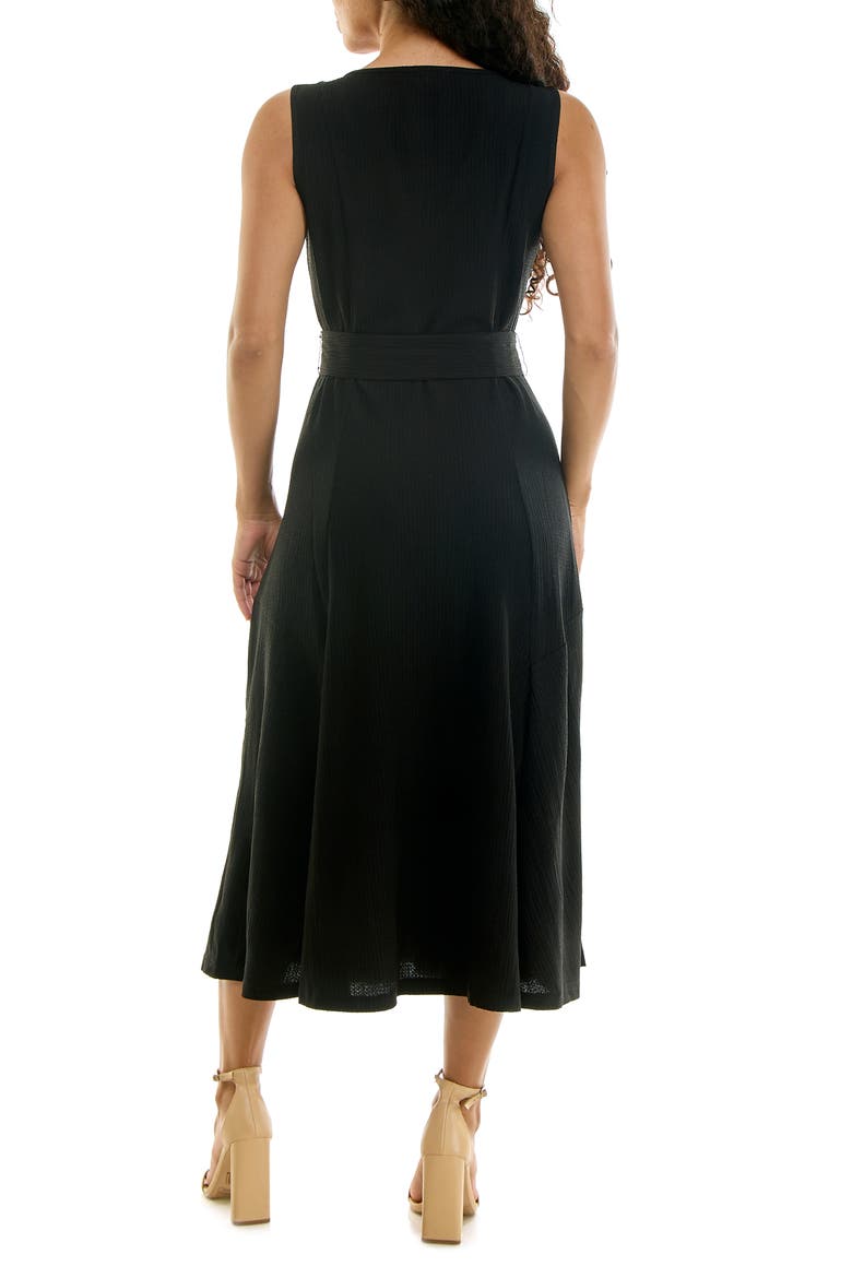 Sylvia Waffle Knit Midi Dress, Alternate, color, BLACK