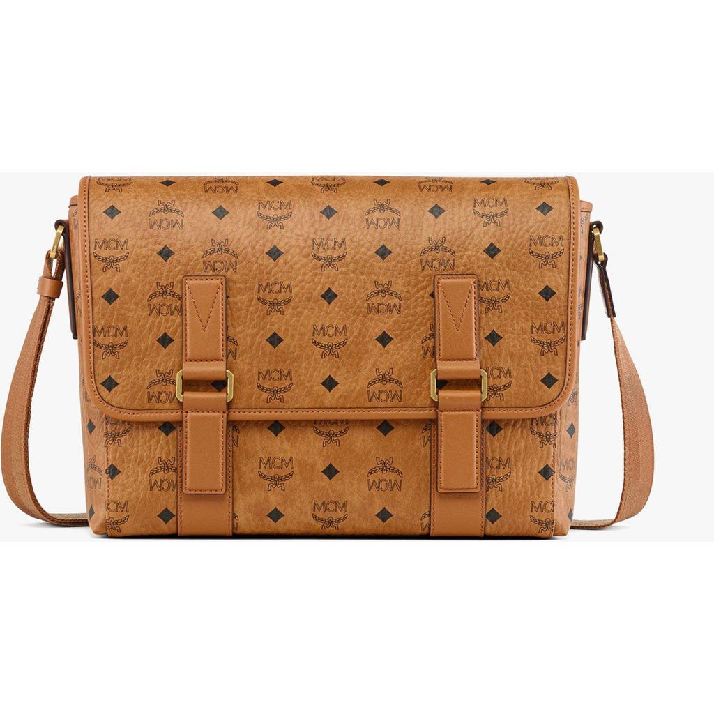 Mcm Aren Messenger In Cognac