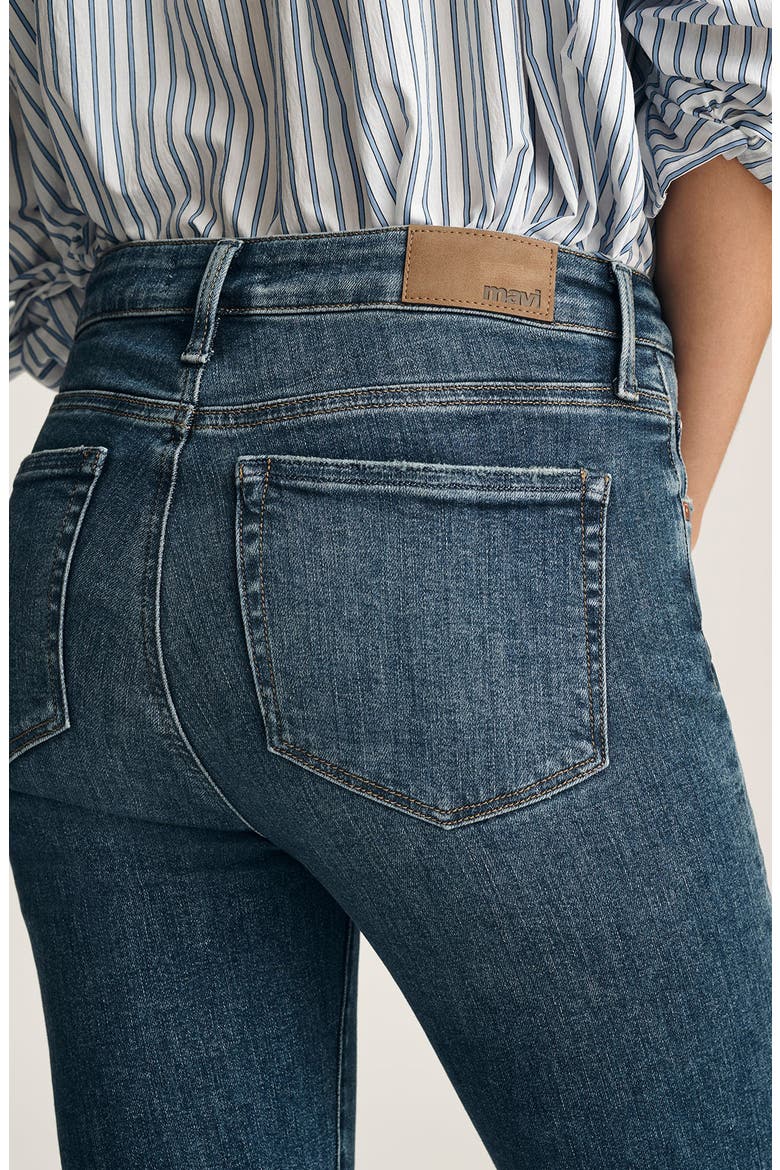 Anika Raw Hem Mid Rise Crop Flare Jeans, Alternate, color, DARK BRUSHED FLEX BL