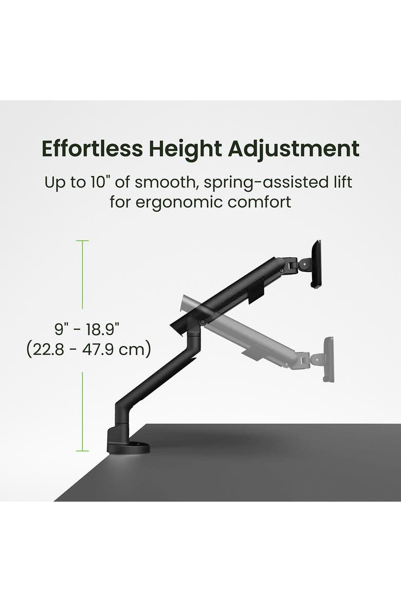 DM1 Single Monitor Desktop Mount for 17 - 40 inch Displays, Alternate, color, Black