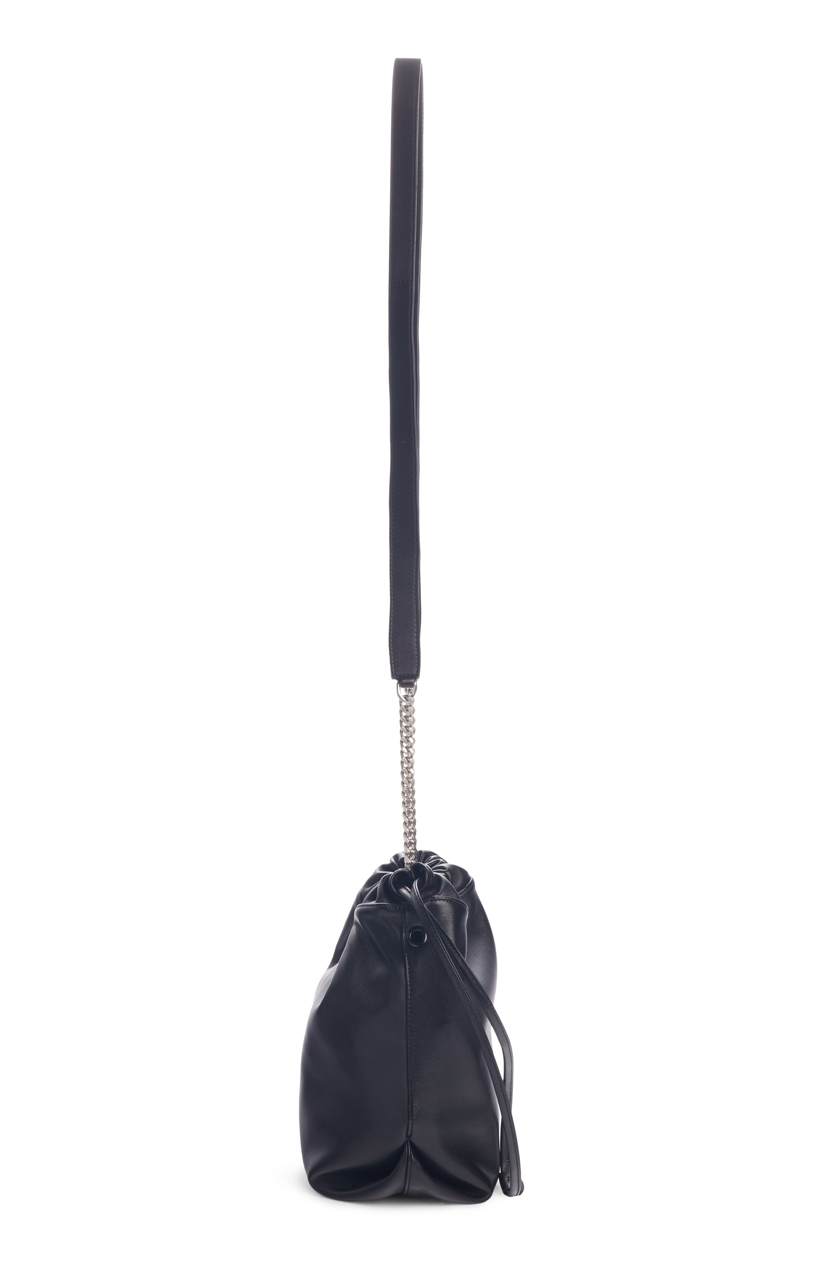Saint Laurent Small Teddy Leather Bucket Bag, Alternate, color, 