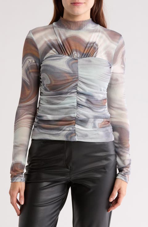 Judith Ruched Mesh Top
