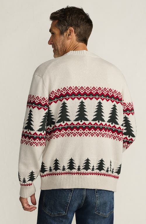 Lands' End Classic Cotton Drifter Signal Flags Crew Neck Sweater In Gray