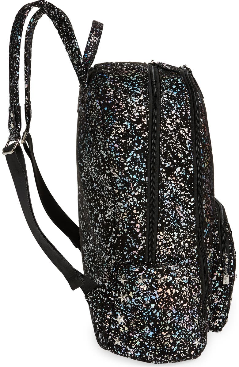 Bari Lynn Kids' Splatter Print Star Studs Canvas Backpack, Alternate, color,