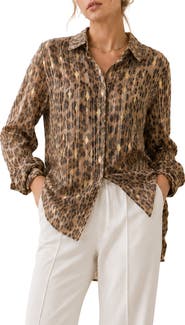 BY DESIGN Eve Chiffon Collared Button Front Blouse