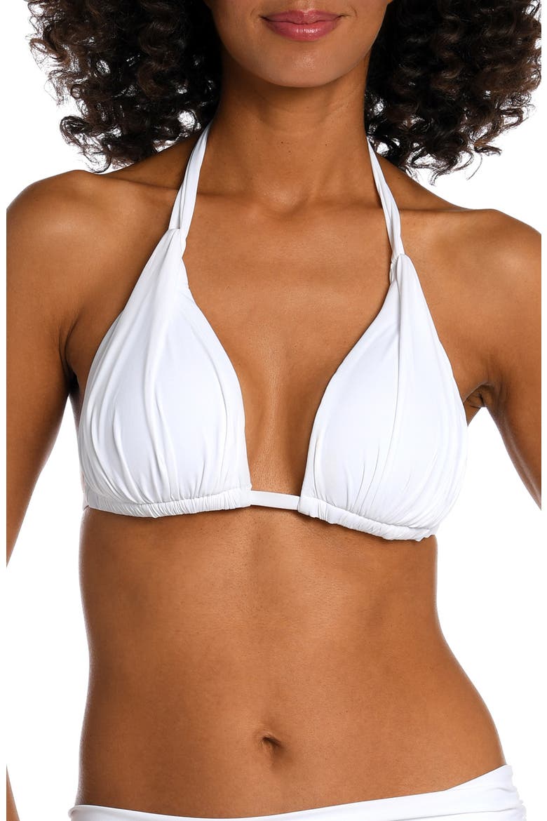 Island Goddess Halter Bikini Top, Main, color, WHITE