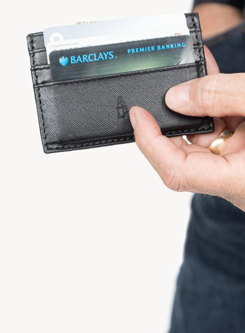 Deux Mains Call Signs Card Holder In Black