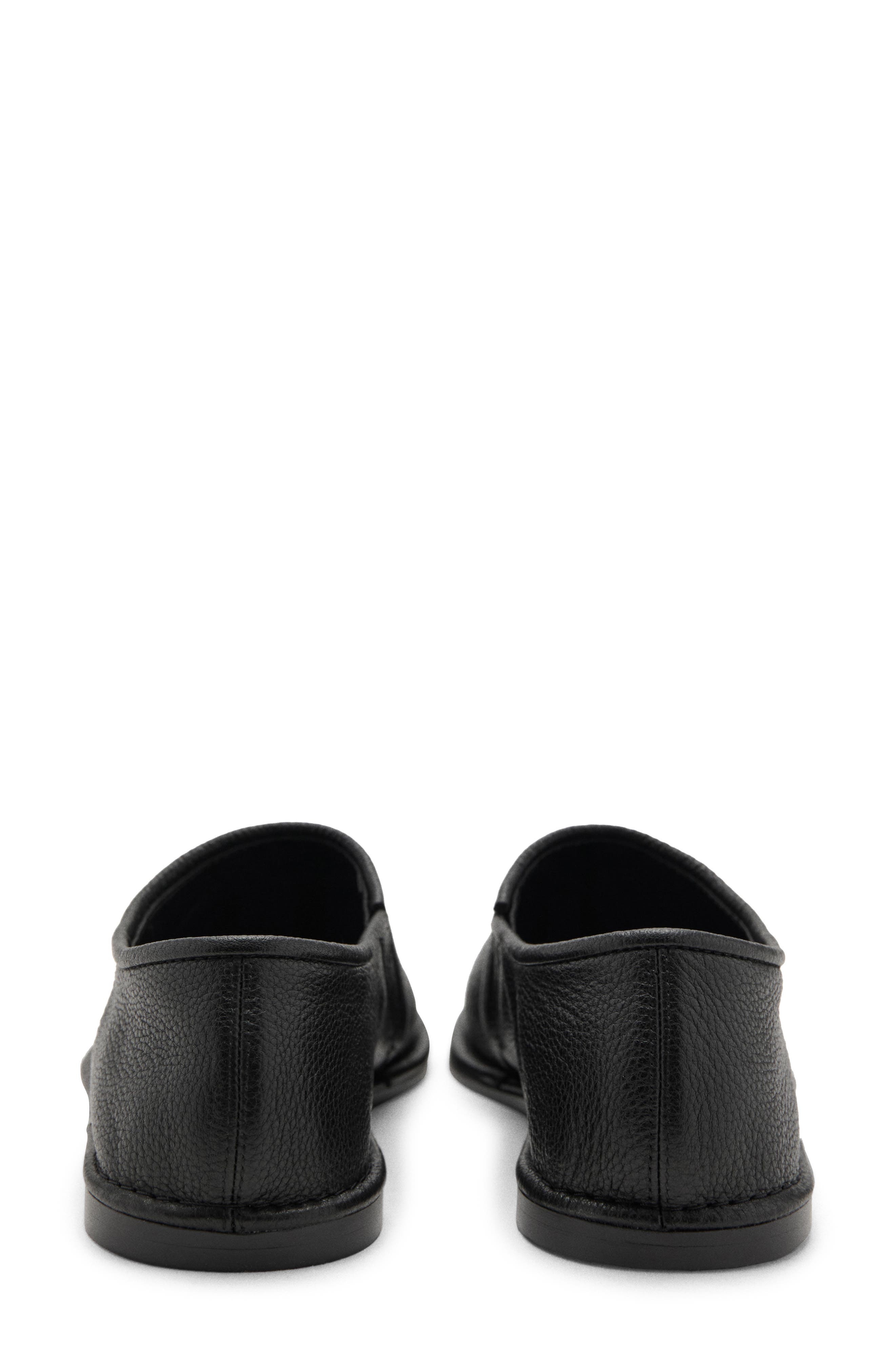 MANGO Leather Slip-On Shoe, Alternate, color, Black